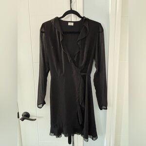 Aritzia Black Wrap Dress